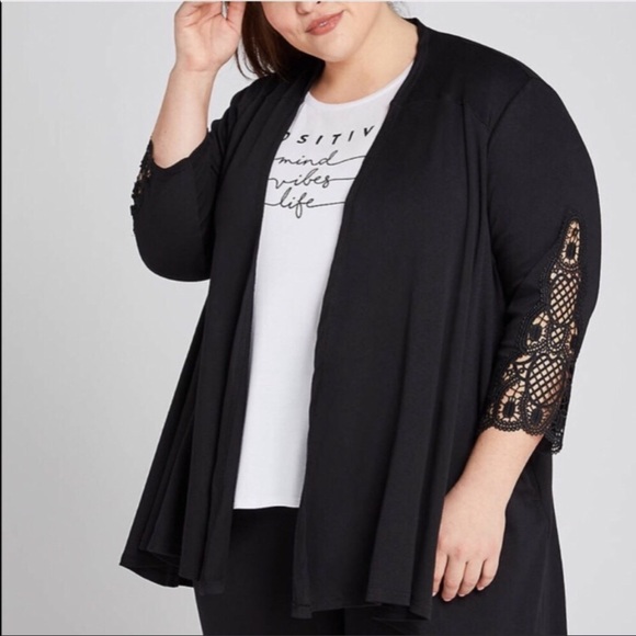 NWT LIVI plus size Activewear lace arm cardigan - Picture 1 of 7